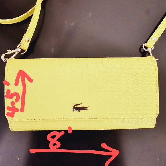 Lacoste Small Crossbody Walket Bag purse Yellow - Picture 8 of 8